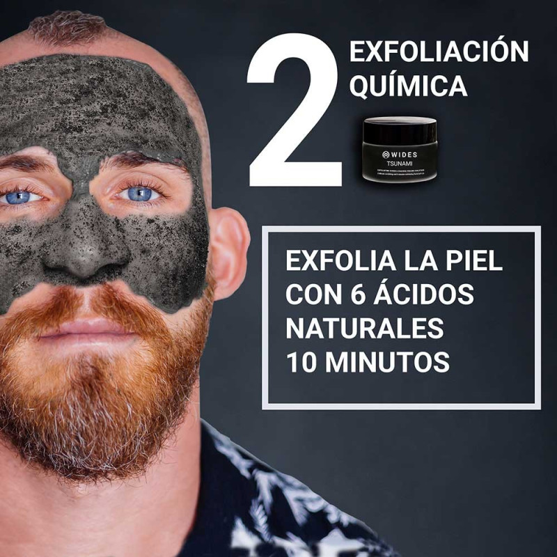 TSUNAMI Exfoliante Facial Fisico y Químico BHA y AHA - 3