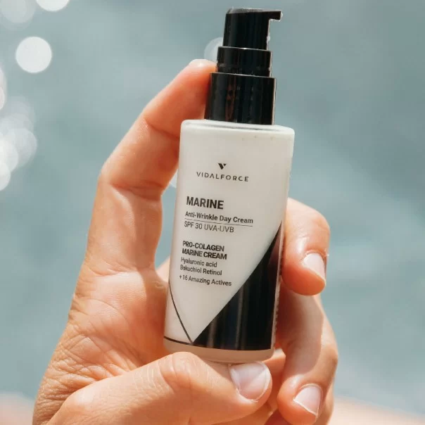 MARINE Crema antiarrugas natural con protección solar 30SPF - 2