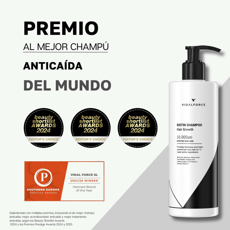 Champú Biotina 10000 mcg con 12 Activos 400ml - 4