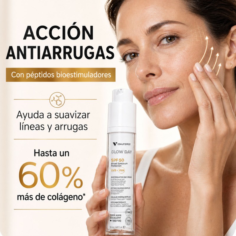 GLOW DAY Crema de día SPF 50 + Bioestimulación Peptídica - 6