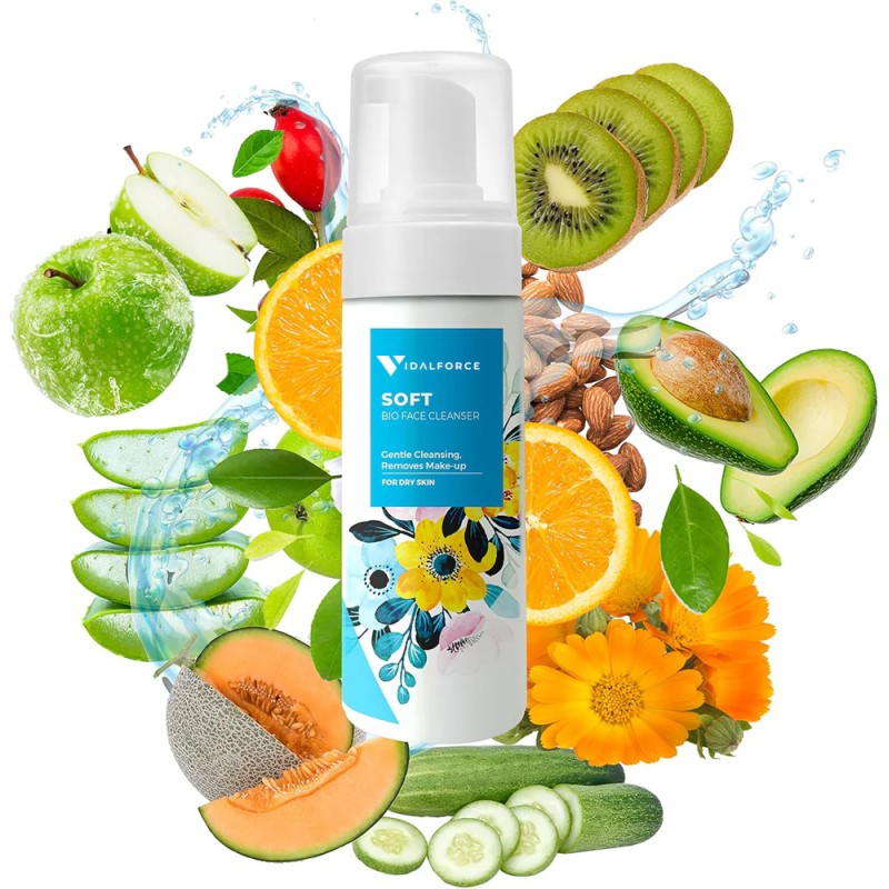 Detergente viso naturale per pelli secche e struccante