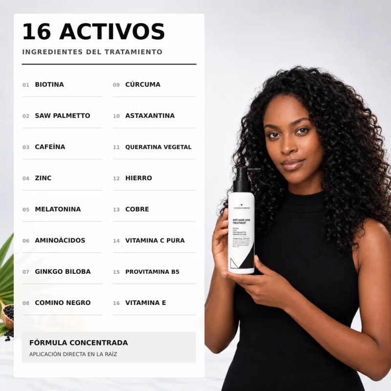 Biotina para o cabelo tratamento com 12 ativos naturais