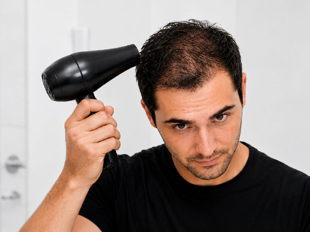 Cabello seco antes de aplicar fibras capilares