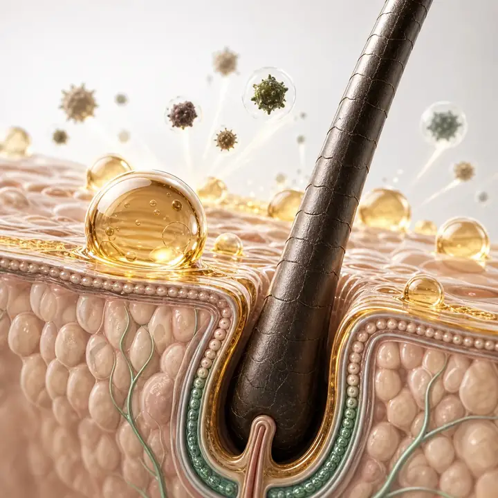 Representación de la vitamina E protegiendo los lípidos
