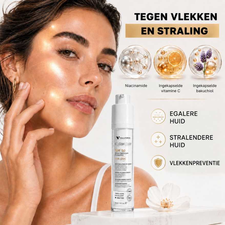 Glow Day pigmentvlekken uitstraling niacinamide vitamine C bakuchiol