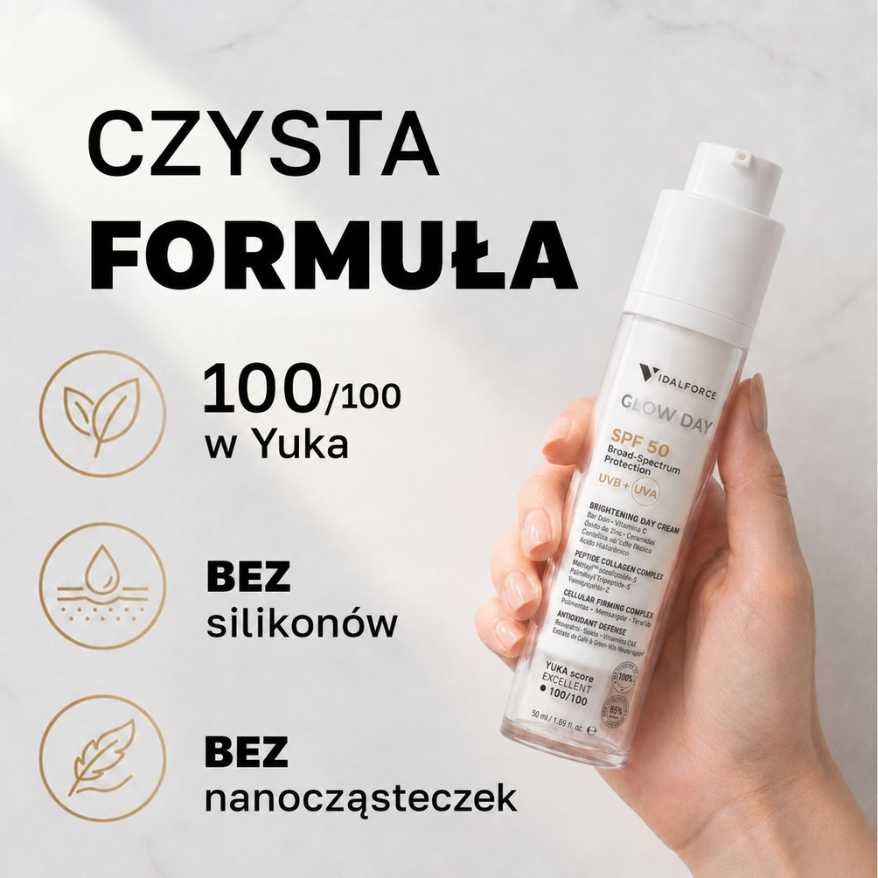 Glow Day czysta formuła wysoka ochrona maksymalna czystość bez silikonów bez nanocząsteczek